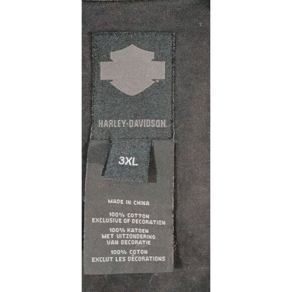 Harley Davidson mens 3xl burnout off black snap button durable shirt longsleeve - Picture 5 of 6